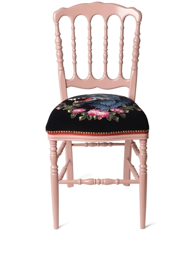 Gucci Francesina Wolf-print Chair In Pink