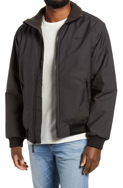 Filson Fleece Lined Water Repellent Deck Jacket In Faded Black