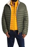 Save The Duck Faux Shearling Lined Puffer Jacket In Green