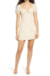 ALL IN FAVOR FLORAL TIE FRONT MINIDRESS,LD43740-001