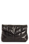 Saint Laurent Small Lou Puffer Pouch In 1000 Nero