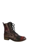 Unity In Diversity Liberty Combat Boot In Bordeaux Combo Leather
