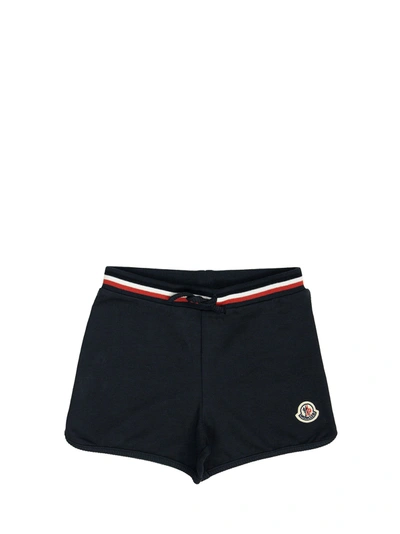 Moncler Kids' Drawstrings Logo Shorts Blue