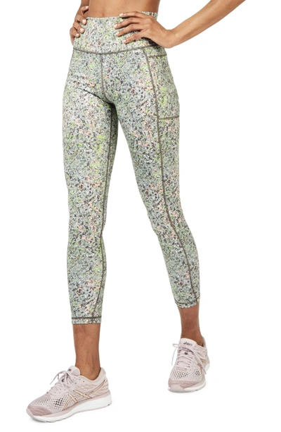 Sweaty Betty Super Sculpt 7/8 Leggings In Green Alert Pebble Print