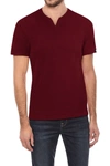 X-ray Split Neck T-shirt In Burgundy