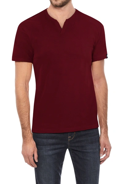 X-ray Split Neck T-shirt In Burgundy