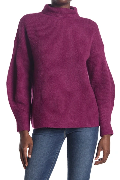 French Connection Flossy Ribbed Turtleneck Sweater In Holly Hock