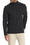 X-ray Cable Knit Turtleneck Sweater In Charcoal