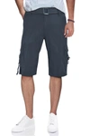 X-ray Belted Snap Button Cargo Shorts In Steel