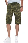 X-ray Belted Snap Button Cargo Shorts In Olive Camo