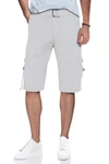 X-ray Belted Snap Button Cargo Shorts In White