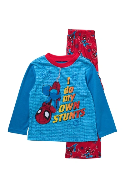Ame Kids' Marvel Spider-man Print Long Sleeve Top & Sleep Pants Pajama 2-piece Set In Assorted