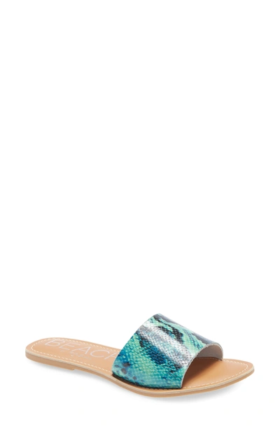 Beach By Matisse Cabana Slide Sandal In Blue Snk Leather