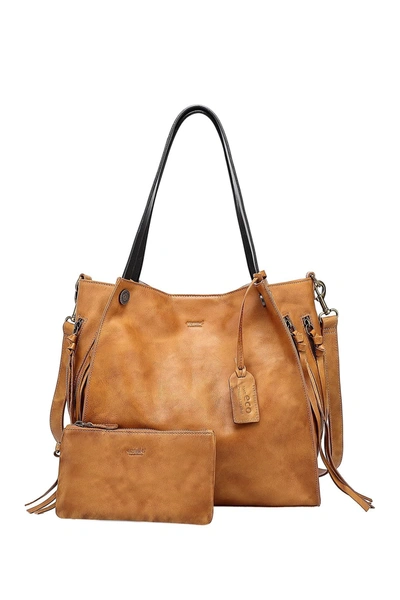 Old Trend Daisy Leather Tote Bag In Chestnut