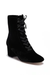 JOIE YULIA VELVET LACE-UP BOOT,884926403080