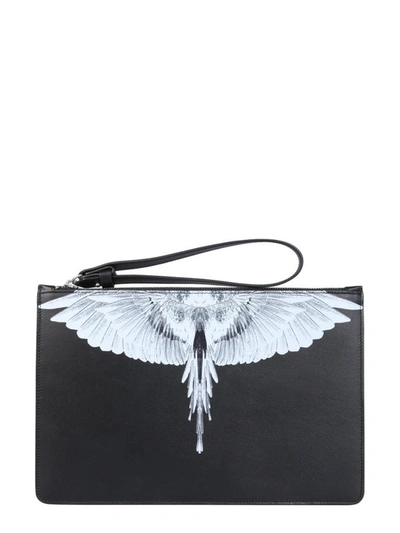 Marcelo Burlon County Of Milan Clutch With Wings Logo In Black