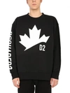 Dsquared2 Printed Over Cotton Jersey Sweatshirt In Black