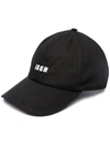 Msgm Logo-embroidered Baseball Cap In Black