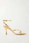 A.W.A.K.E. DELTA METALLIC LEATHER SANDALS