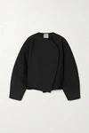 Totême Balloon-sleeve Collarless Bomber Jacket In Black