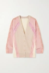 STELLA MCCARTNEY EFFORTLESS LACE-TRIMMED CABLE-KNIT WOOL CARDIGAN