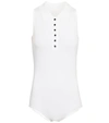 Alaïa Knit Polo-neck Bodysuit In White