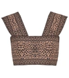 ALAÏA LEOPARD-PRINT CROP TOP,P00527854