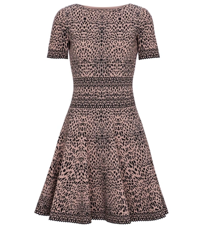 Alaïa Leopard-print Fit-&-flare Dress In Chair Noir