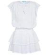 Melissa Odabash Keri Broderie-anglaise Cotton-voile Mini Dress In White