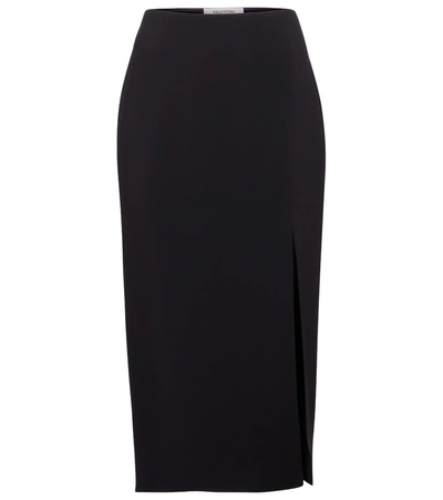 Valentino High-rise Cady Midi Skirt In Black