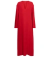 Valentino Long Sleeve Silk Cady Couture Caftan Gown In Red