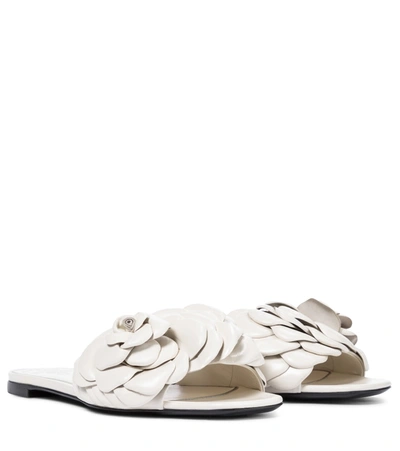 Valentino Garavani Off-white 03 Rose Edition Atelier Slide Sandals In Ivory