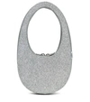 Coperni Swipe Mini Leather Shoulder Bag In Silver