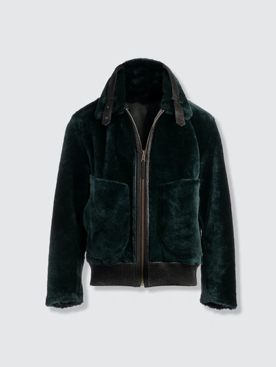 Arje Arjé The Neptune Ii Reversible Shearling Jacket In Green