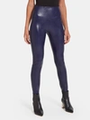 Lyssé Blue Textured Vegan Leather Legging