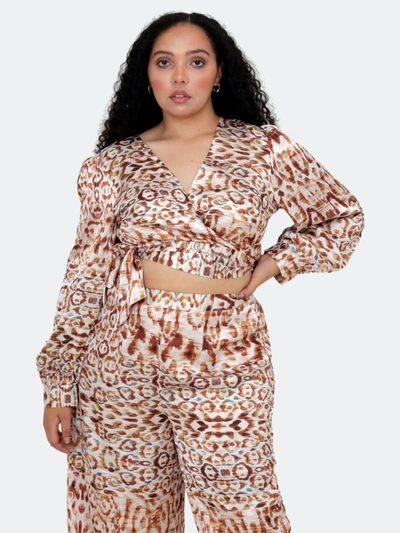 Luvmemore Snow Leopard Isa Wrap Top In White