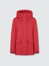 Save The Duck Women's Hooded Winter Parka In Smeg In Red