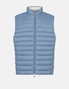 Save The Duck Men's Vest In Giga With Faux Sherpa Lining In Blue