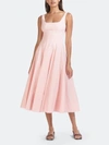 Staud Wells Sleeveless Midi Dress In Strawberry Cream