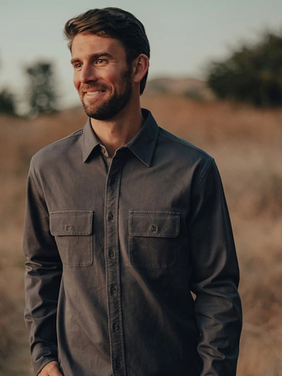 The Normal Brand Shooter Four-way Stretch Button Up Shirt In Grey