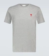 Ami Alexandre Mattiussi Ami Paris Ami De Coeur Logo Embroidered Crewneck T-shirt In Grey