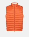 Save The Duck Men's Vest In Giga With Faux Sherpa Lining In Orange