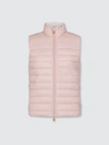 Save The Duck Women's Vest In Giga Faux Sheepskin In Pink