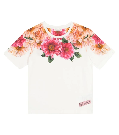 Dolce & Gabbana Floral Cotton T-shirt In White