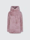 Save The Duck Women's Fury Reversible Faux Fur Hooded Coat In Pink