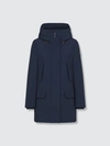 Save The Duck Women's Hooded Parka With Foldable Hood In Blue