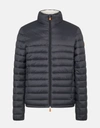 Save The Duck Men's Jacket In Giga With Faux Sherpa Lining In Black