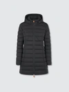 Save The Duck Women's Seal Stretch Coat With Detachable Hood In Black