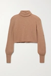 REFORMATION + NET SUSTAIN LUISA CROPPED RIBBED RECYCLED CASHMERE-BLEND TURTLENECK SWEATER
