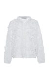 VALENTINO WOMEN'S FLORAL-APPLIQUED COTTON LACE JACKET